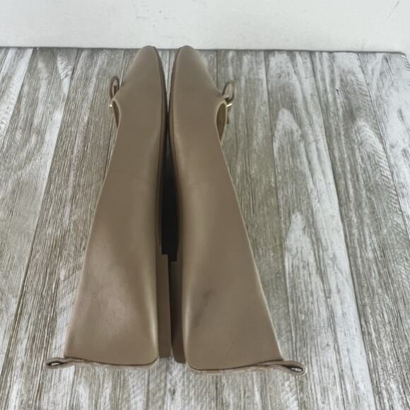 Michael Kors Women's Nori Leather Ballet Flat Tan Beige Natural Shoes 7.5 - Picture 8 of 10